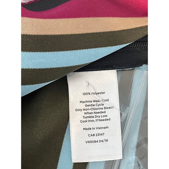 Talbots Sleeveless Satin Blouse Small Striped Blue Green Pink Shell Career Top - Picture 6 of 12